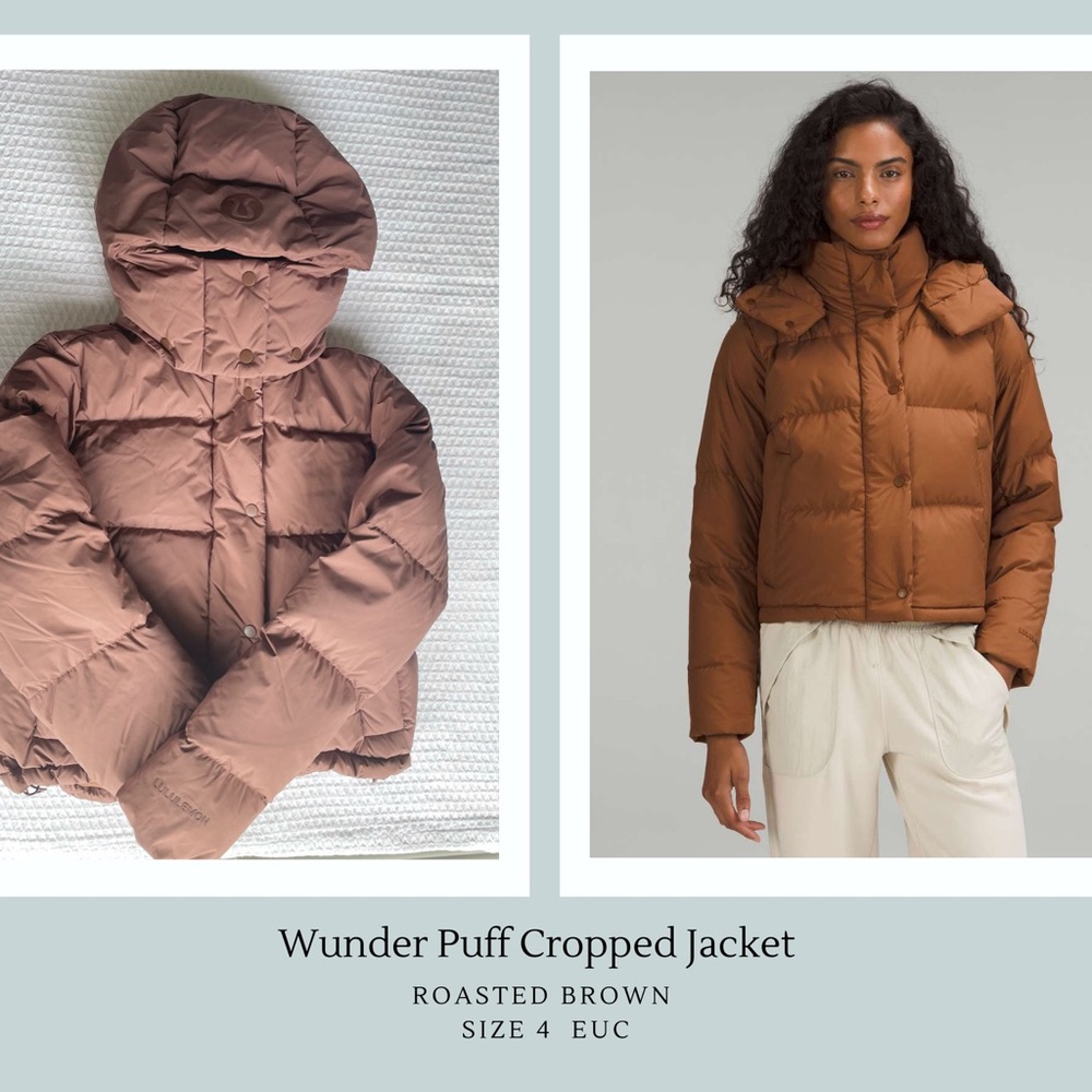 [Size 4] Lululemon Wunder Puff Cropped Jacket Roasted Brown